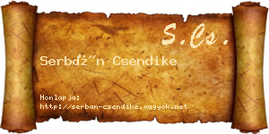Serbán Csendike névjegykártya